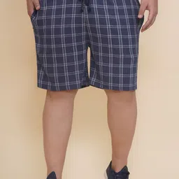 John Pride Men Plus Size Checked Outdoor Shorts-image-88