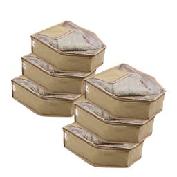 Kuber Industries 6-Pcs Beige Fabric Blouse Covers-17