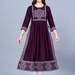 KALINI Women Bandhani Printed Floral Side Slit Kurta-image-73