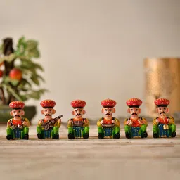 Fashion Bizz Set Of 6 Red & Green Textured Showpieces-8
