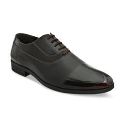 San Frissco Men Burgundy Textured Formal Oxfords-image-18
