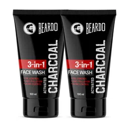 BEARDO Set Of 2 Oil Control & Anti-Pollution 3-In-1 Activated Charcoal Facewash-100ml Each-1