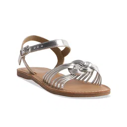 ERIDANI Textured Open Toe Flats-42