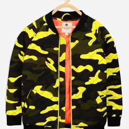 Cherry Crumble Kids Yellow & Brown Camouflage Insulator Tailored Jacket-image-63