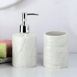 Kookee Grey 2 Pcs Abstract Ceramic Bath Accessories Set image 1