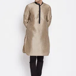 even Men Beige Thread Work Kurta-image-58