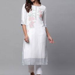 AURELIA Floral Printed Straight Regular Kurta-image-12
