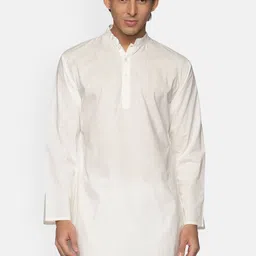 Sethukrishna Men Cream-Coloured Cotton Kurta-picture-17