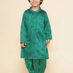 Sethukrishna Boys Geometric Mandarin Collar Printed Straight Kurta-95