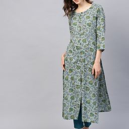 Varanga Women Mint Green Floral Printed Kurta-image-43