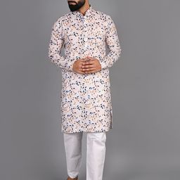 FUBAR Men Floral Printed Thread Work Kurta-picture-30