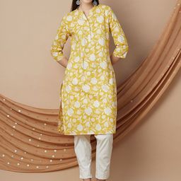 Melange by Lifestyle Women Floral Printed Thread Work Kurta-image-67