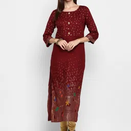 KALINI Women Maroon Floral Printed Kurta-image-53
