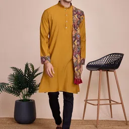 SHUBHVASTRA Men Ethnic Motifs Embroidered Thread Work Kurta-image-27