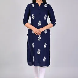 MAUKA Floral Embroidered Straight Kurta-image-72