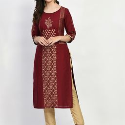 RIYA Ethnic Motifs Printed Pure Cotton Kurta-image-18