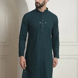 SOJANYA Embroidered Mandarin Collar Long Sleeves Straight Kurta-picture-44