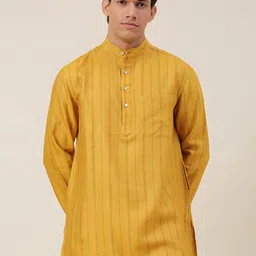 Fabindia Men Mandarin Collar Regular Kurta-image-36