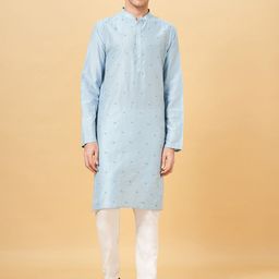 indus route by Pantaloons Men Geometric Embroidered Thread Work Kurta-picture-37