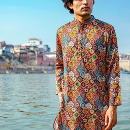 Be Desi Ethnic Motifs Printed Mandarin Collar Kurta-picture-15