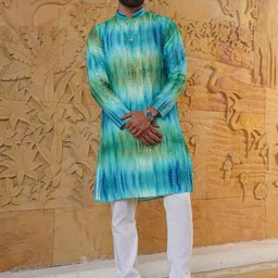 Aanys Culture Abstract Printed Mandarin Collar Full Sleeves Kurta-picture-37