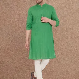 even Men Striped Thread Work Kurta-image-50