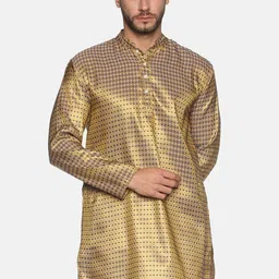 Sethukrishna Men Blue Ethnic Motifs Printed Thread Work Kurta-picture-37