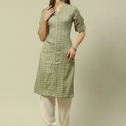 Rangriti Geometric Woven Design Kurta-image-72