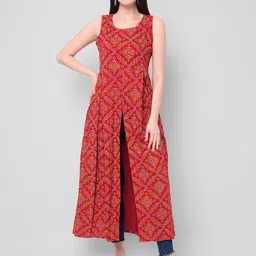 KALINI Women Red Bandhani Printed Kurta-picture-50