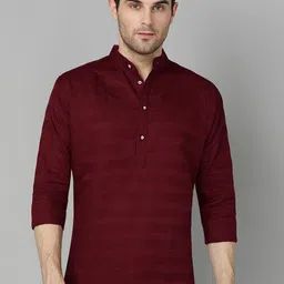 FUBAR Regular Fit Striped Printed Band Collar Long Sleeve Shirt-image-65