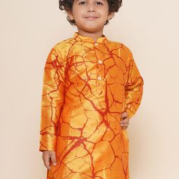 Sethukrishna Boys Mandarin Collar Abstract Printed Kurta-10