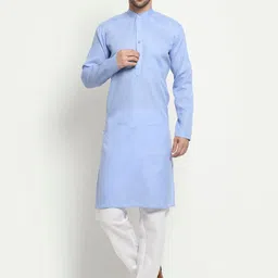 NEUDIS Men Blue Cotton Kurta-picture-22