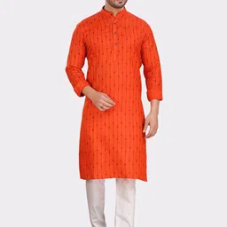 SHIWAM ETHNIX Mandarin Collar Cotton Kurta-picture-30