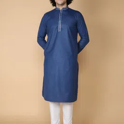 TABARD Men Mandarin Collar Cotton Kurta-picture-18