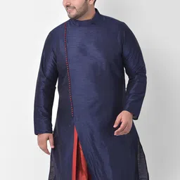 DEYANN PLUS Plus Size Men Navy Blue Kurta-image-4