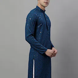 Jompers Mandarin Collar Ethnic Motifs Embroidered Chikankari Kurta-25