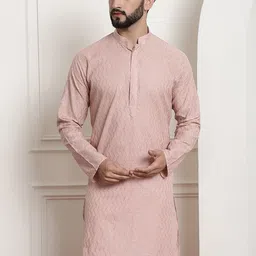Armaan Ethnic Geometric Embroidered Sequinned Straight Pure Cotton Kurta-picture-18
