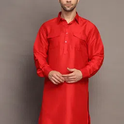 Utsav Fashion Shirt Collar Long Sleeves Straighr Pathani Kurta-picture-36