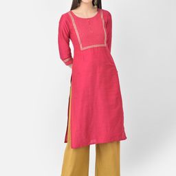 Span Women Pink Embroidered Thread Work Kurta-image-81