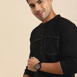 Anouk Men Black Thread Work Kurta-50