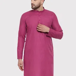 Jompers Men Pink Kurta-image-11