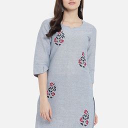 KALINI Floral Embroidered Thread Work Regular Kurta-picture-28