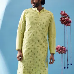 KISAH Ethnic Motifs Embroidered Mandarin Collar Kurta-picture-17
