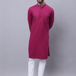 even Band Collar Pure Cotton Kurta-image-79