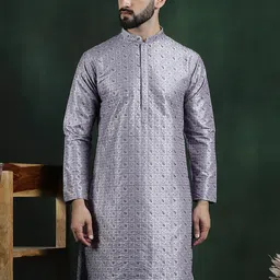 SOJANYA LUXE Geometric Woven Design Thread Work Cotton Silk Straight Kurta-image-32