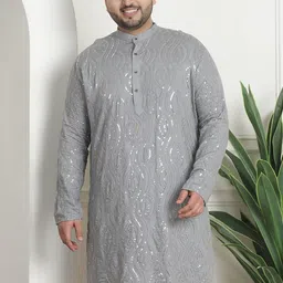 SOJANYA PLUS Embellished Sequinned Pure Cotton Kurta-picture-48