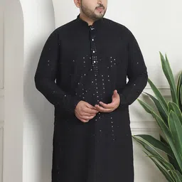 SOJANYA PLUS Embellished Sequinned Pure Cotton Kurta-image-92