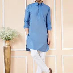 See Designs Shirt Collar Cotton Pathani Kurta-picture-27
