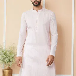 See Designs Mandarin Collar Long Sleeves Thread Work Cotton Straight Kurta-picture-34