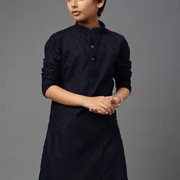 YK Boys Ethnic Motif Chikankari Embroidered Straight Kurta-36